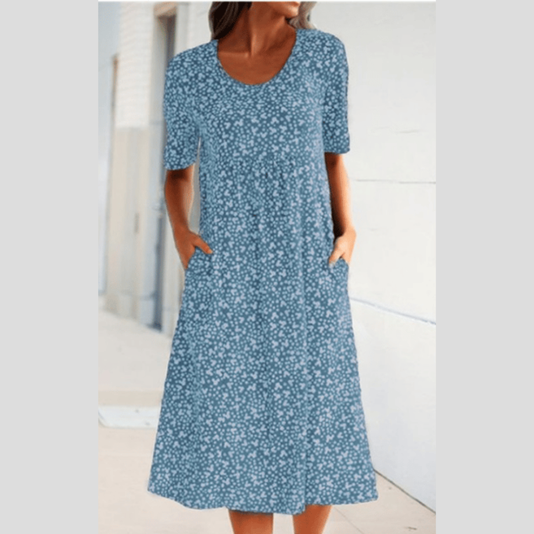 Amara | Stylish Floral Print Midi Dress
