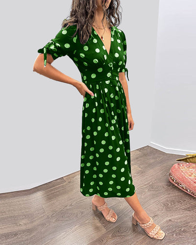 Monique™ | Elegant Polka Dot Dress