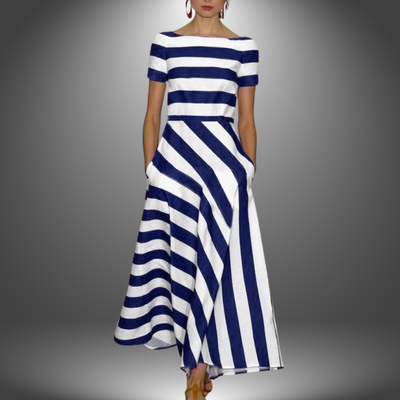 Alma | Striped A-Line Maxi Dress