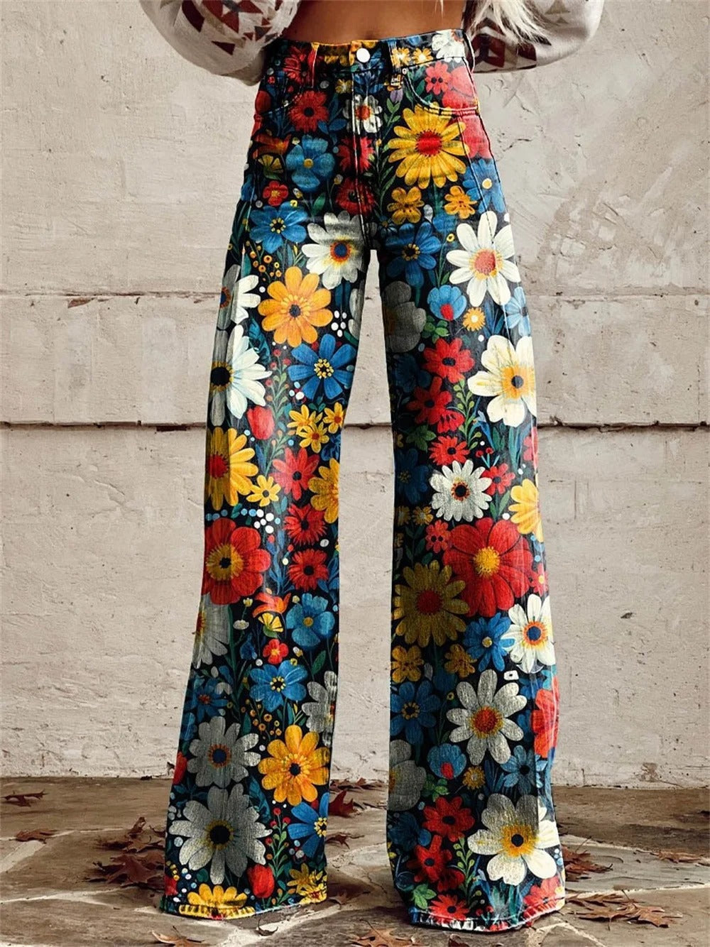 Charlotte™ - Comfortable Colourful Floral Print Wide Leg Pants