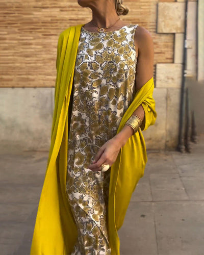 Olivia™ - Elegant Long Dress With Matching Cardigan