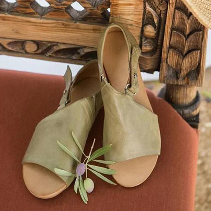 Alison | Minimal Olive Sandals