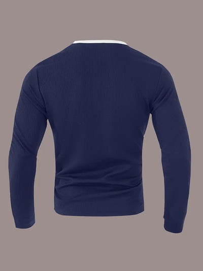 Kyran - Waffle Long Sleeve Henley Shirt