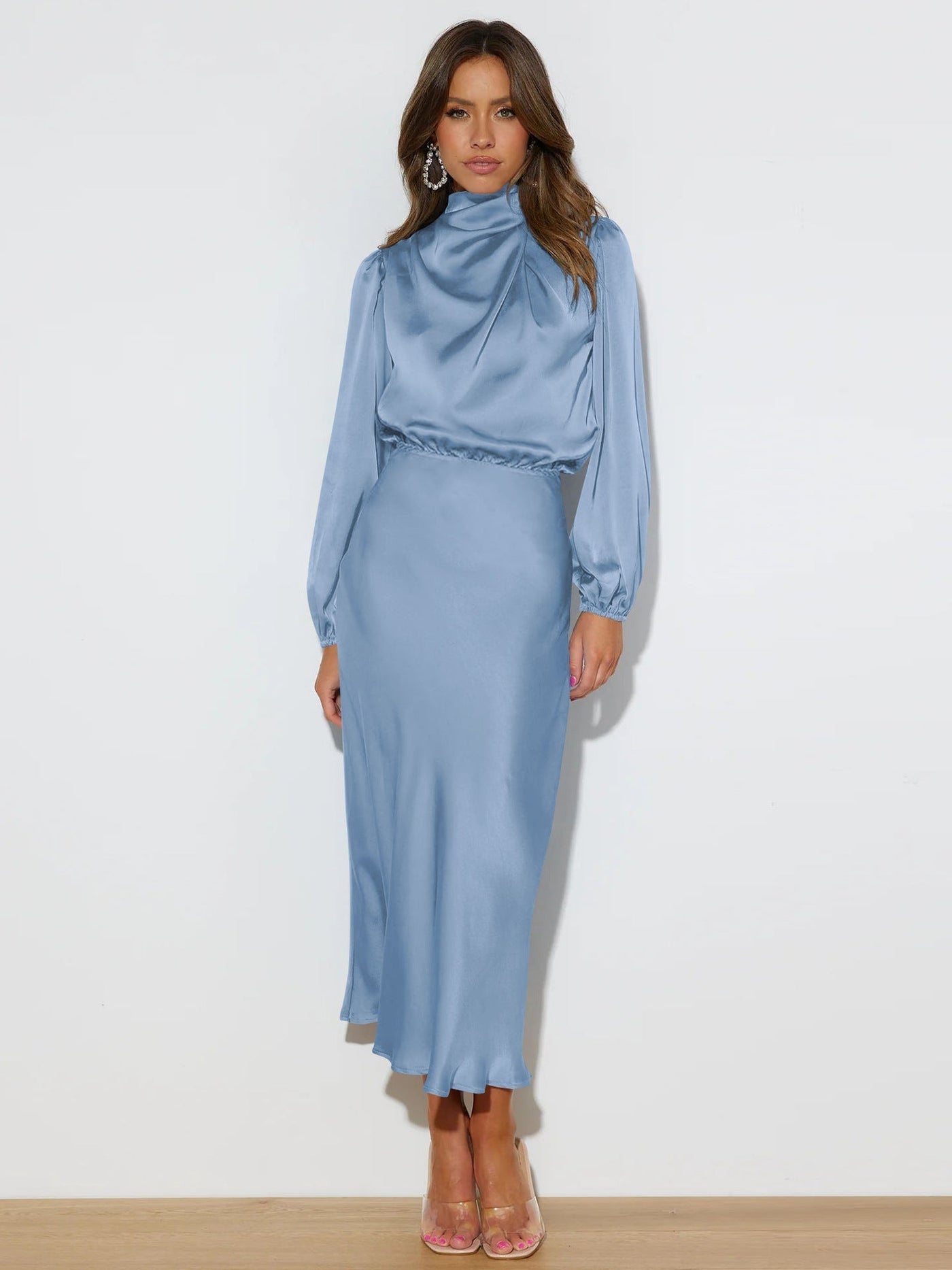 Isabella | Sophisticated Satin Midi Dress