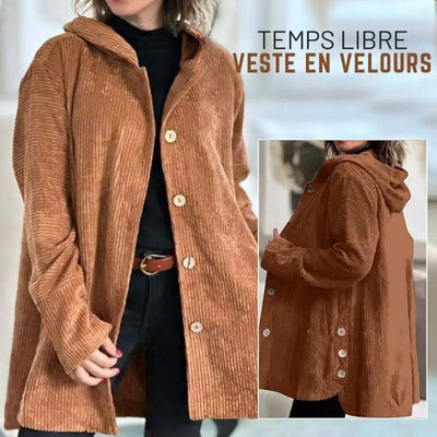 Casual Velvet Hooded Jacket for Autumn