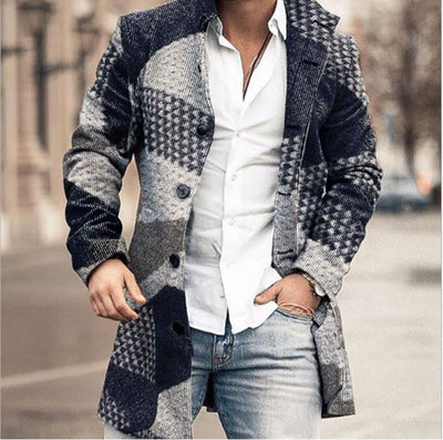 Franck - Long Sleeve Plaid Button-Up Jacket