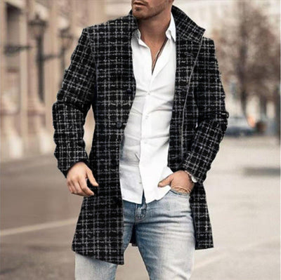 Franck - Long Sleeve Plaid Button-Up Jacket