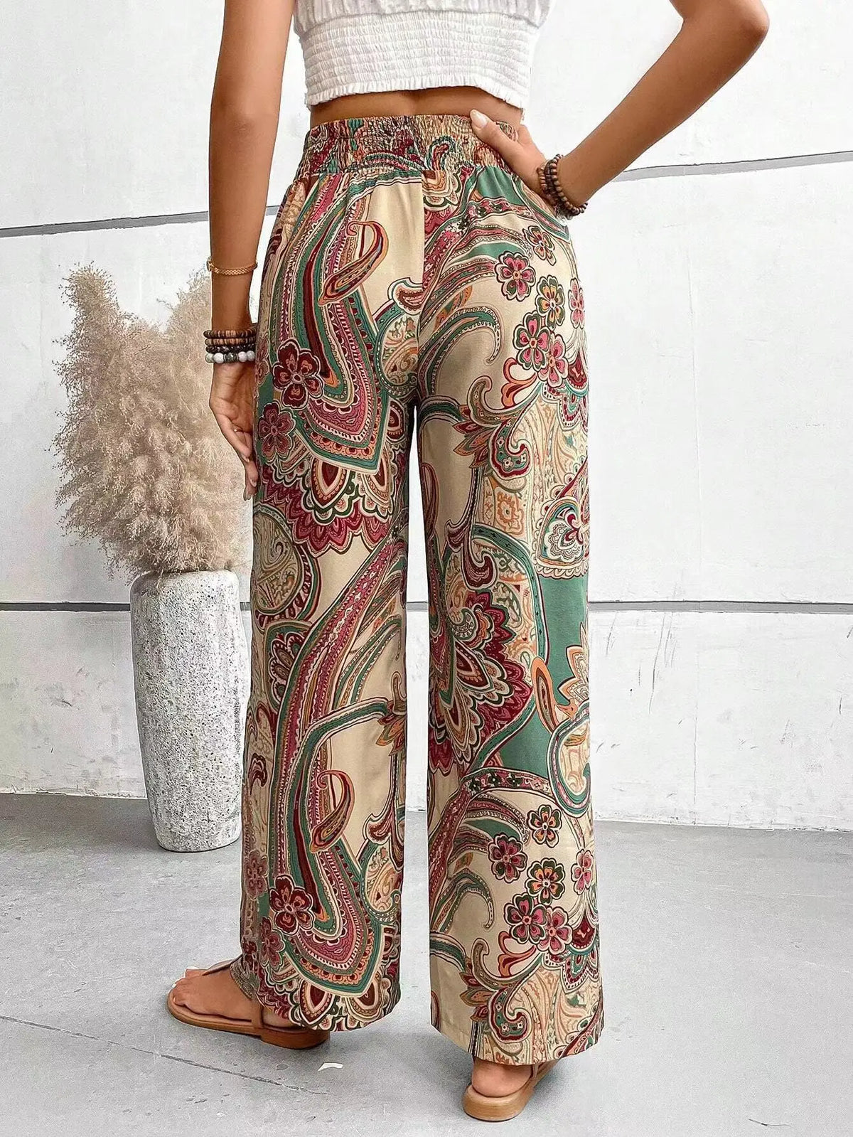 Olivia™ - Vintage Printed Wide-leg Pants