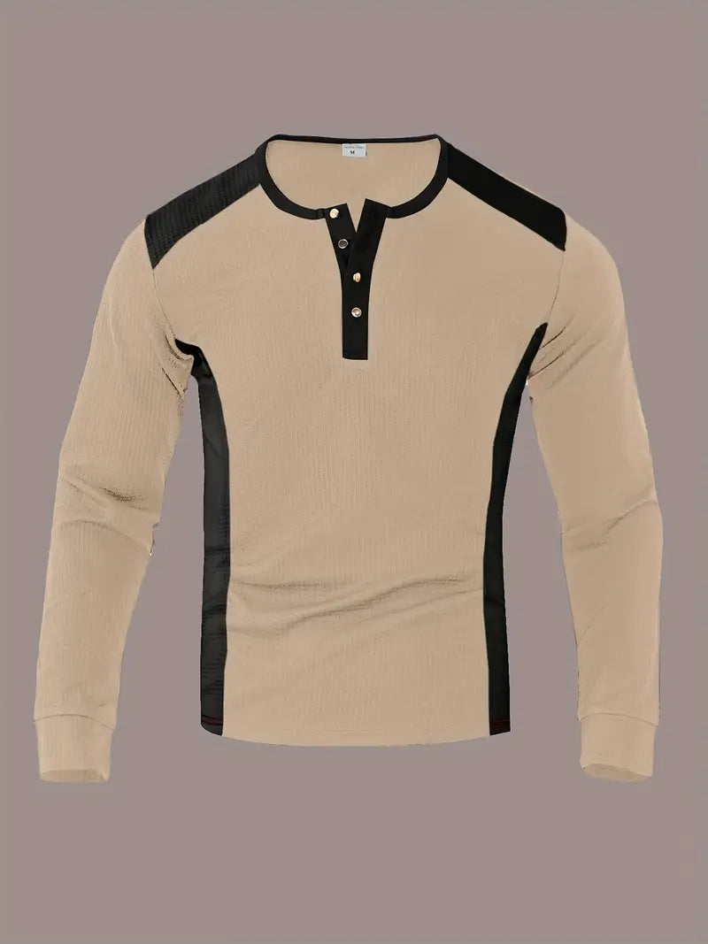 Kyran - Waffle Long Sleeve Henley Shirt