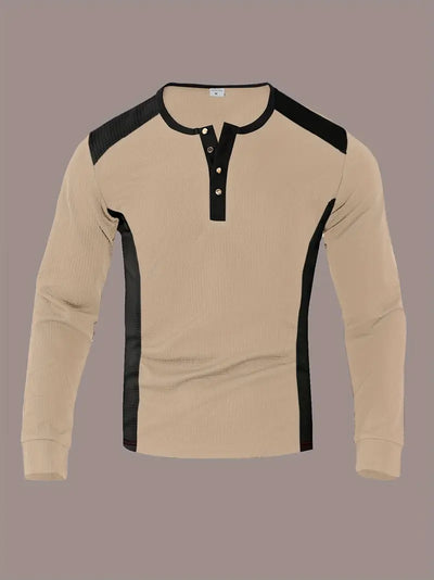 Kyran - Waffle Long Sleeve Henley Shirt