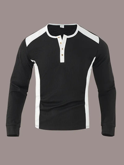 Kyran - Waffle Long Sleeve Henley Shirt