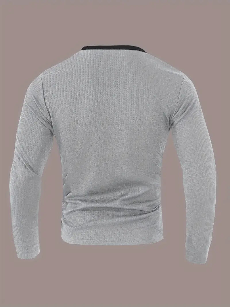 Kyran - Waffle Long Sleeve Henley Shirt