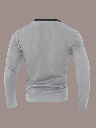 Kyran - Waffle Long Sleeve Henley Shirt