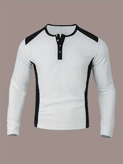 Kyran - Waffle Long Sleeve Henley Shirt