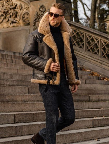 Aiden | Classic Shearling Leather Jacket