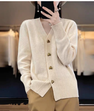 Adele | Elegant Heart Button Cardigan