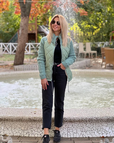 Nora - Patchwork Knitted Jacket for Women