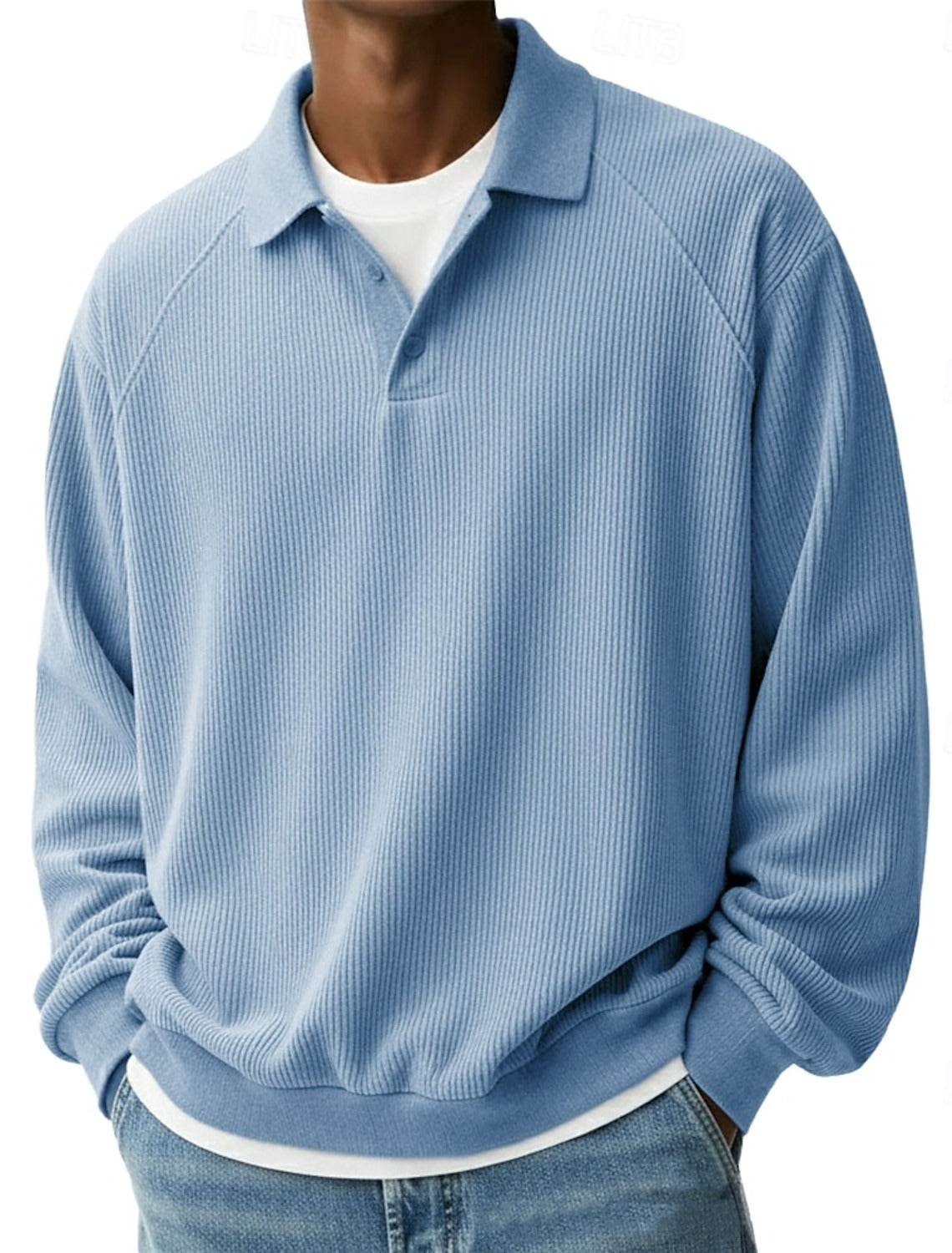 Renee | Long-Sleeved Corduroy Polo Shirt