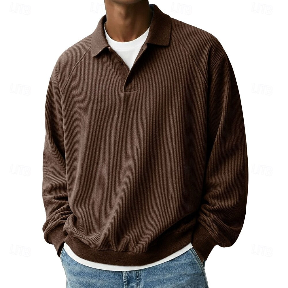 Renee | Long-Sleeved Corduroy Polo Shirt