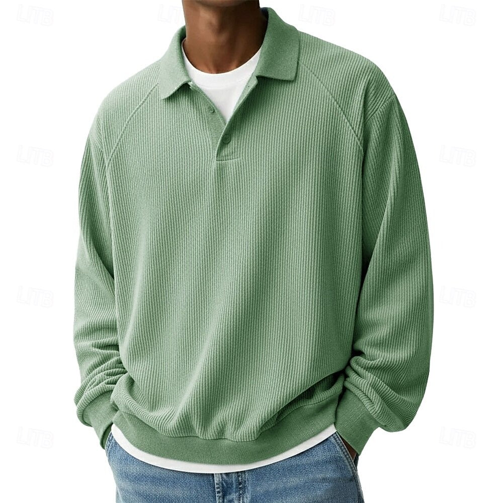 Renee | Long-Sleeved Corduroy Polo Shirt