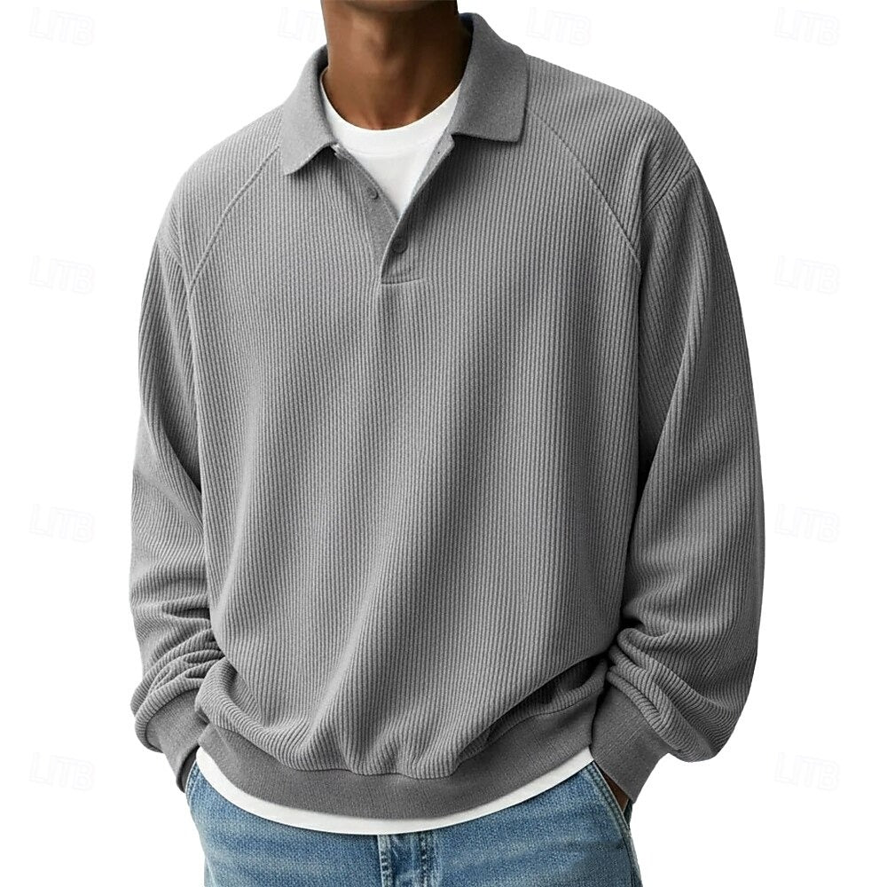 Renee | Long-Sleeved Corduroy Polo Shirt